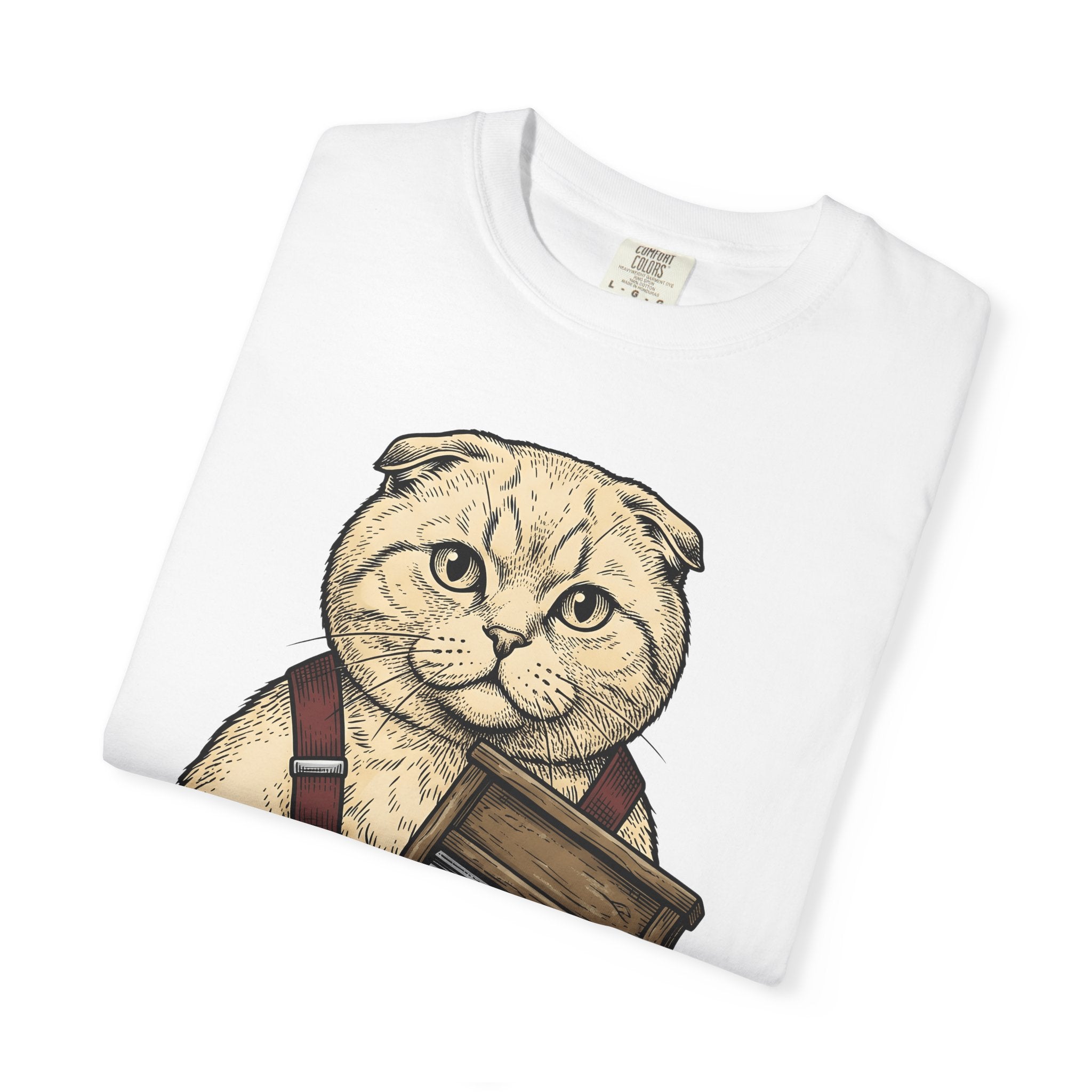 Scottish Fold Pussycat Shirt Cat Musical Items Gift Women Minimalist Tee Cat T-Shirt Cat Fan Simple Tshirt Music Graphic Outline Washboard