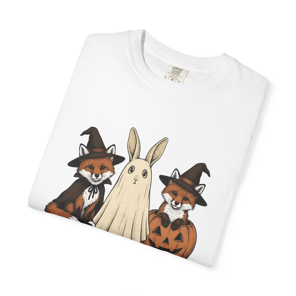 Autumn Animals Shirt Animals Harvest Gift Women Line Art Tee Fall Animals T-Shirt Wildlife Fan Minimalist Tshirt Autumn Harvest Graphic