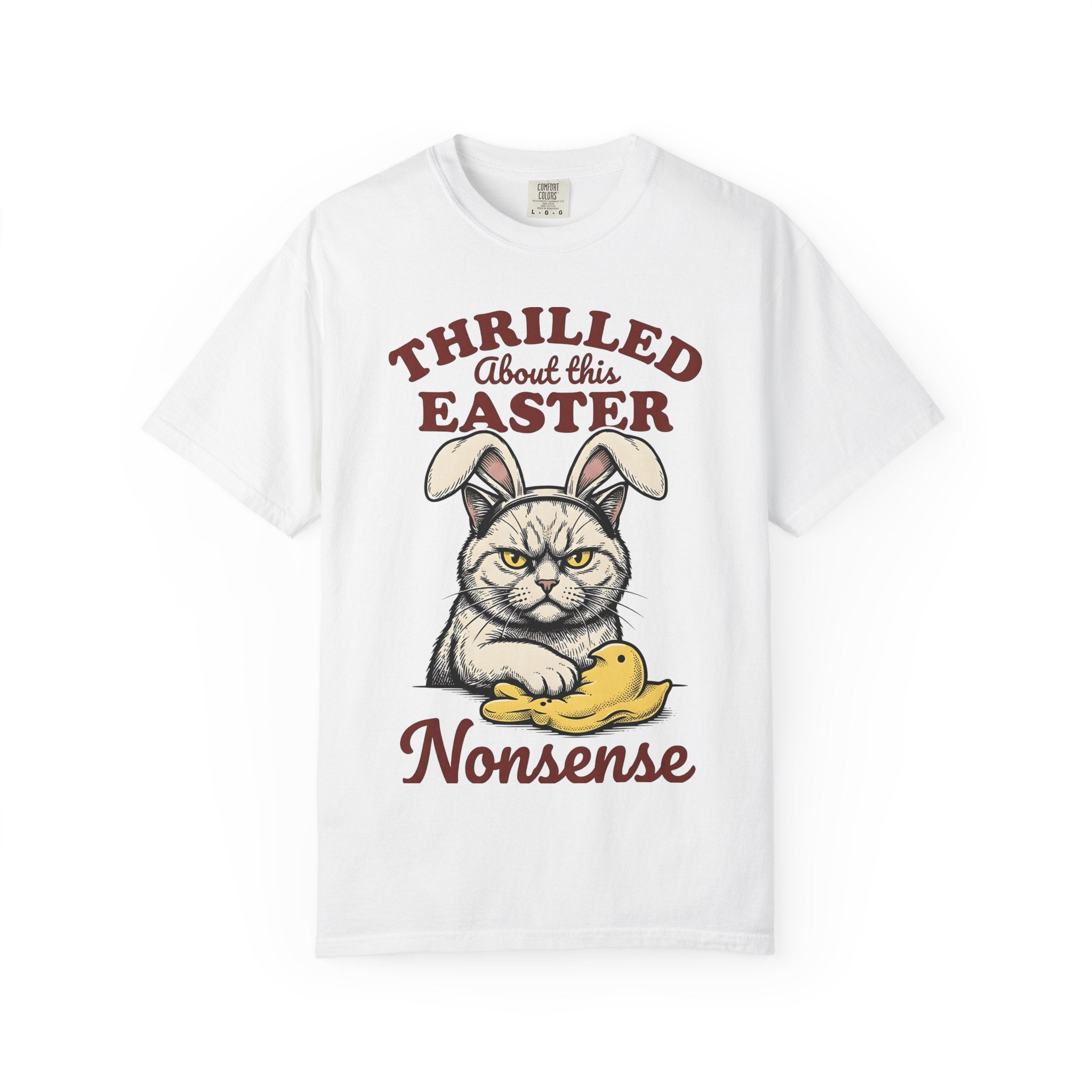 Grumpy Cat Bunny Ears Shirt Easter Humor Gift Women Vintage Tee Grumpy Cat T-Shirt Easter Fan Retro Tshirt Funny Graphic Hand Drawn