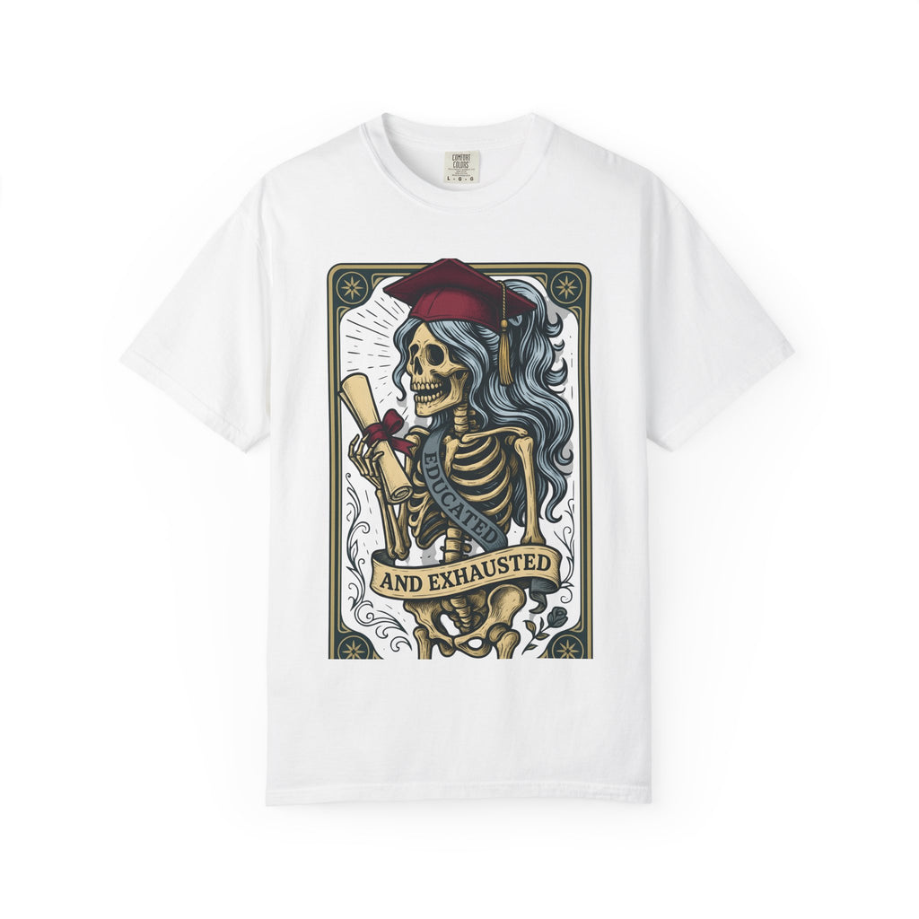 Skeleton Grad Shirt Boho Chic Ceremony Gift Women Neo Traditional Tattoo Tee Skeleton T-Shirt Bohemian Fan Tattooed Tshirt Graduation