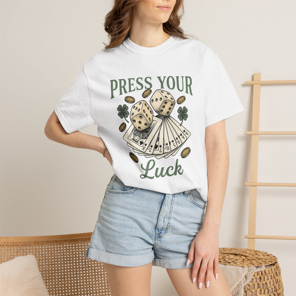 Dice Cards Shirt St. Patrick's Day Casino Gift Women Retro Tee Playing Cards T-Shirt Luck Fan Vintage Tshirt Gambling Graphic Sketch Four