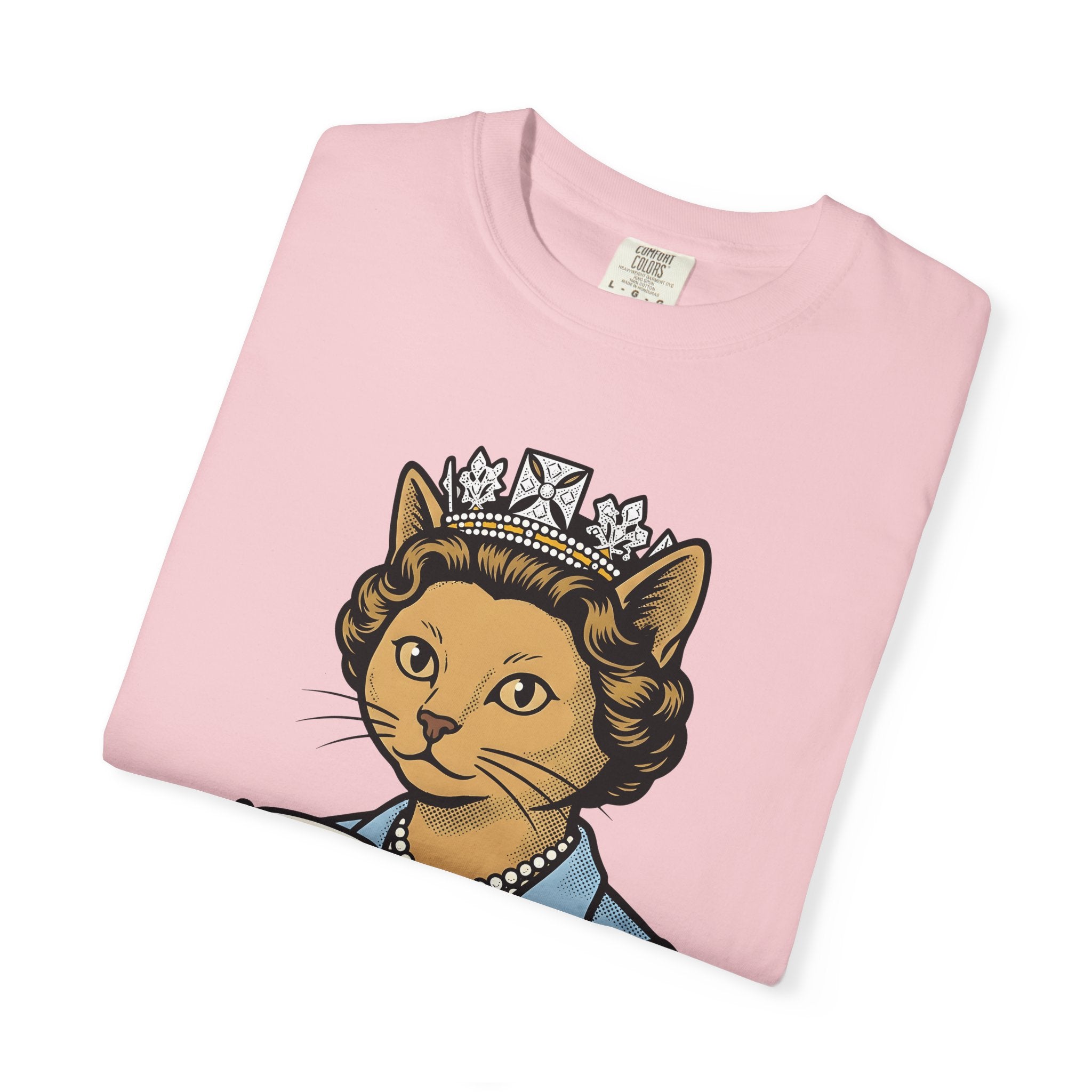 Princess Cat Shirt Cat Comedy Gift Women Comic Tee Kitty Cat T-Shirt Feline Fan Cartoon Tshirt Humor Graphic Hand Drawn Teapot Tshirt