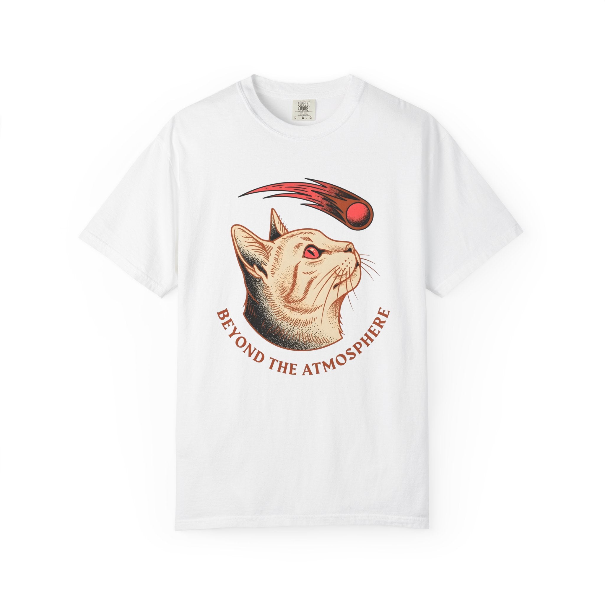 Cat Head Shirt Cat Space Gift Women Vintage Tee Kitten T-Shirt Feline Fan Retro Tshirt Astronomy Graphic Tshirt Retro Comet Tshirt