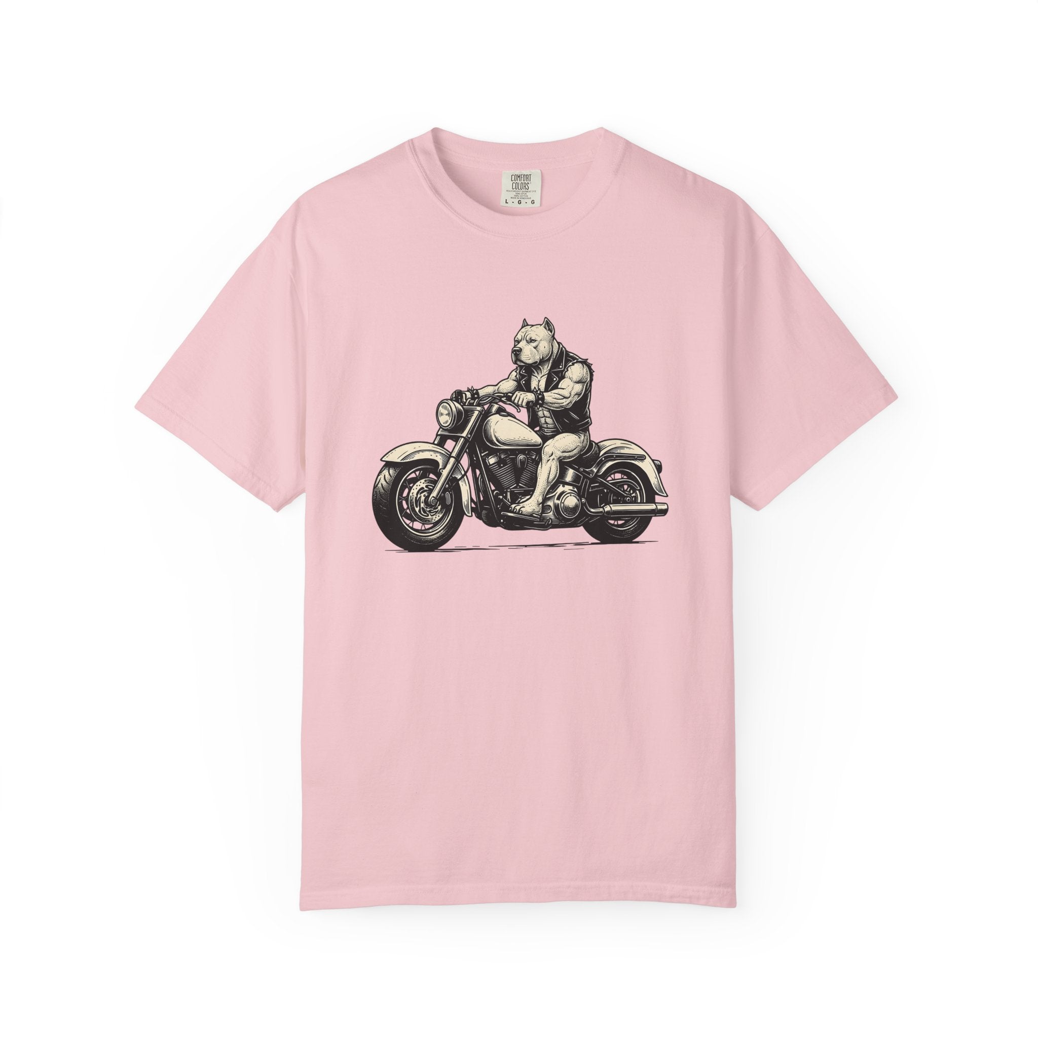 Biker Pup Shirt Dog Biker Gang Gift Women Old School Tee Puppy T-Shirt Dog Fan Retro Tshirt Motorcycle Graphic Classic Chopper Tshirt