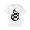 Plaid Fire Shirt Sports Motorsport Gift Women Worn Tee Tartan Flame T-Shirt Athlete Enthusiast Distressed Tshirt Racing Graphic Classic