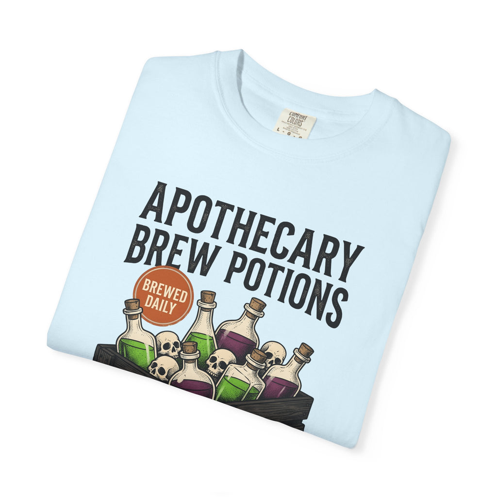 Potion Bottles Crate Shirt Halloween Gothic Gift Women Vintage Tee Apothecary Chest T-Shirt Horror Fan Retro Tshirt Dark Graphic Hand Drawn