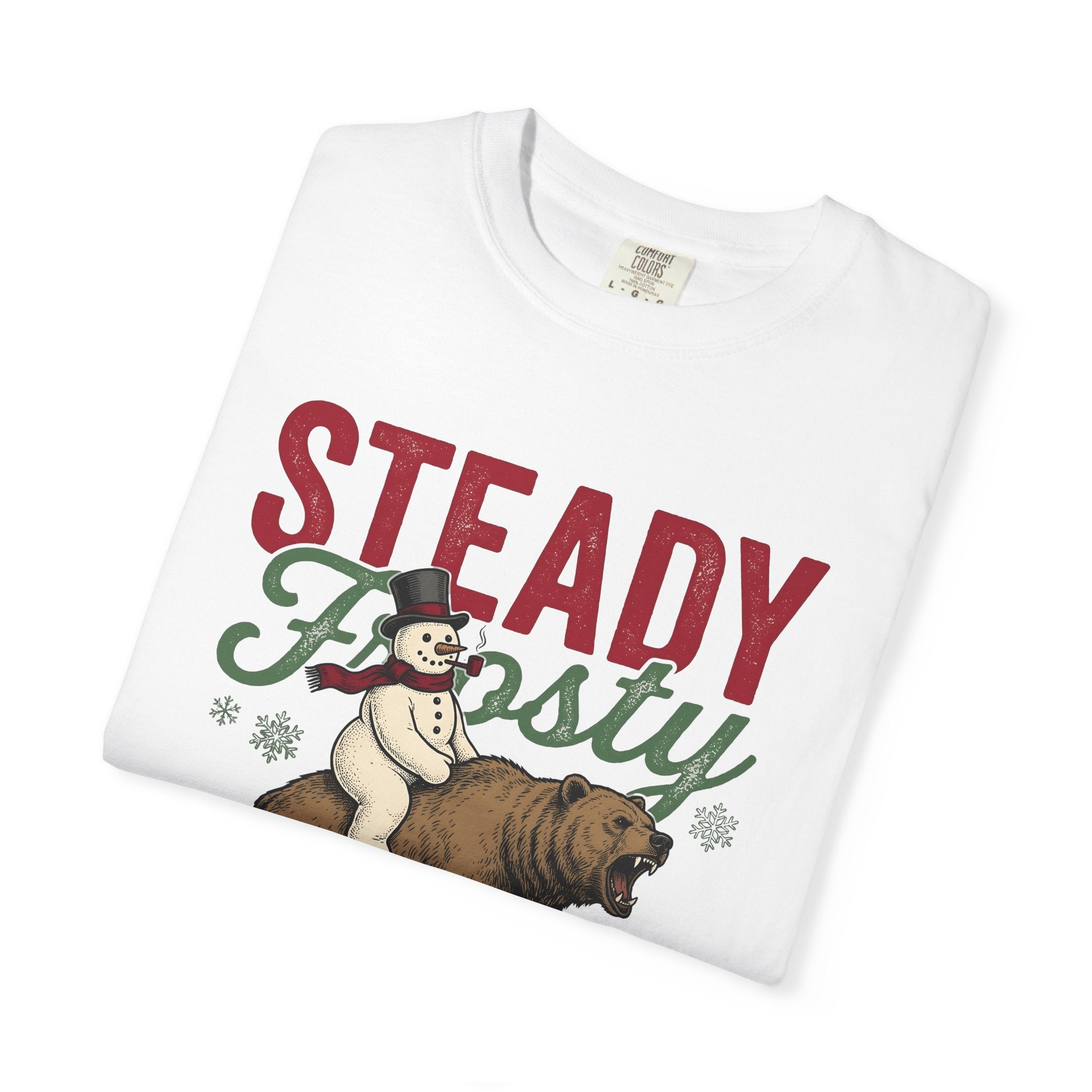 Snowman Teddy Shirt Christmas Cold Gift Women Retro Tee Teddy Bear T-Shirt Xmas Fan Winter Graphic Tshirt Sketch Snowflake Tshirt