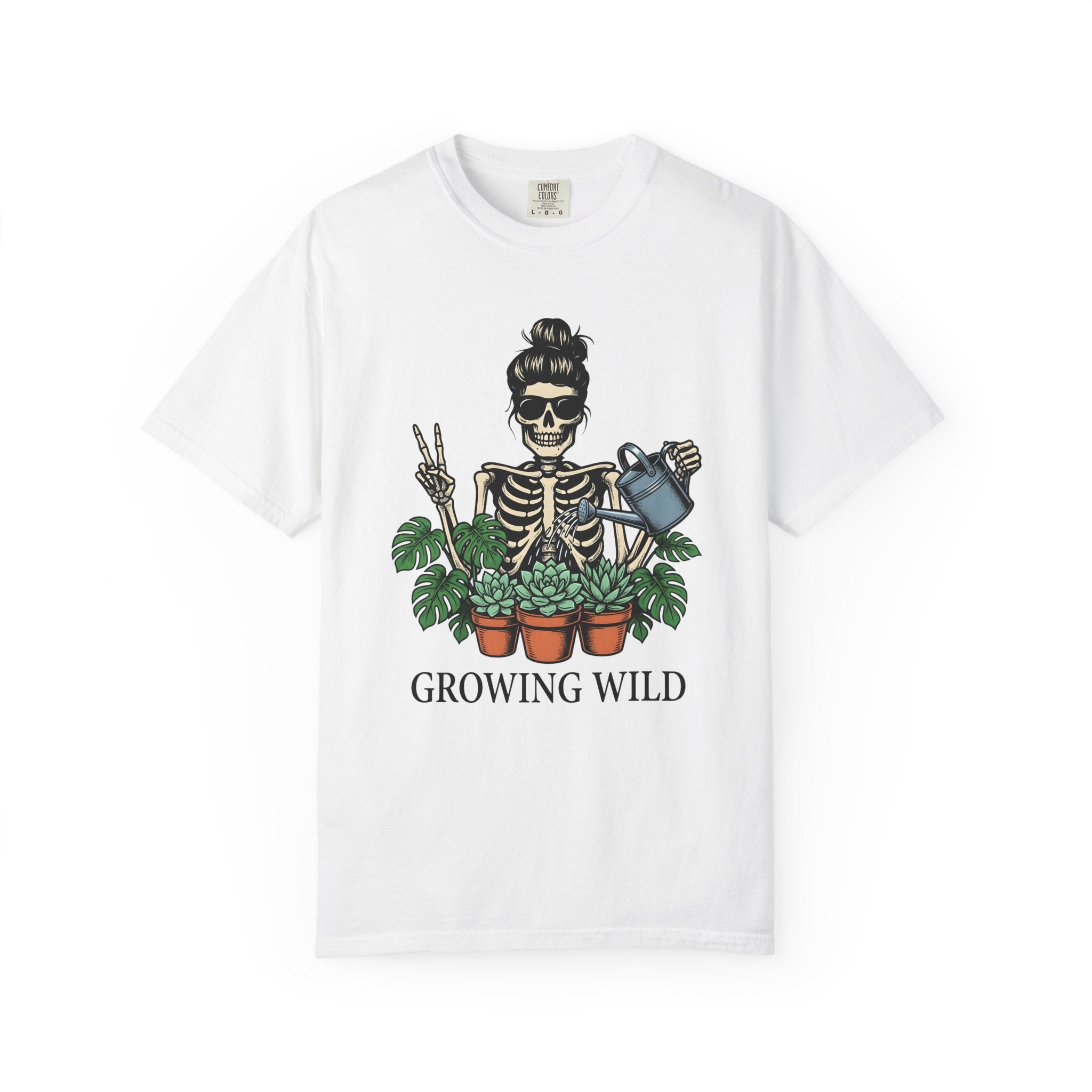 Skeleton Gardener Shirt Funny Plant Gift Women Bold Graphic Tee Skeleton T-Shirt Humor Fan Graphic Design Botany Retro Succulents Tshirt