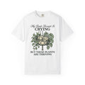 Cat Plant Shirt Cat Gardening Gift Women Botanical Tee Feline T-Shirt Cat Fan Floral Tshirt Gardening Design Vintage Hanging Basket Tshirt