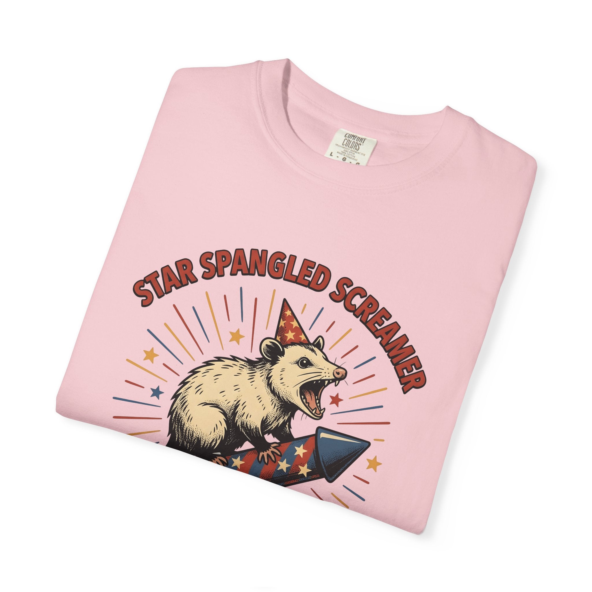 Possum Rocket Shirt 4th Of July Animal Gift Women Vintage Tee Opossum T-Shirt Patriot Fan Vintage Tshirt Creature Graphic Retro Party Hat