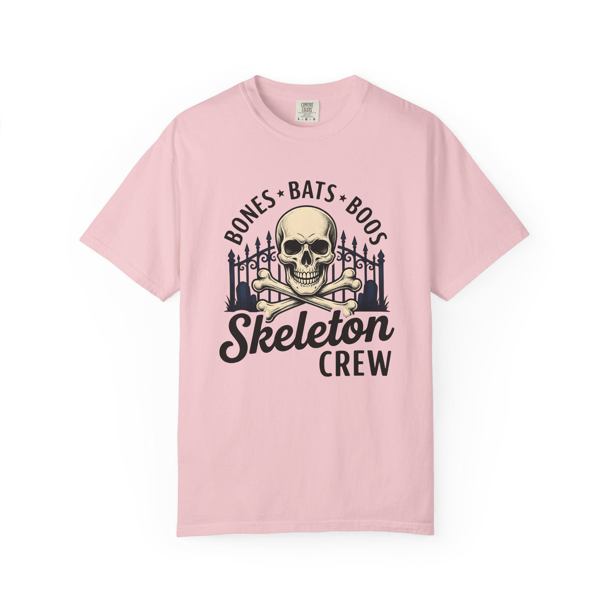 Skeleton Crossbones Shirt Halloween Gothic Unisex Gift Distressed Tee Skull And