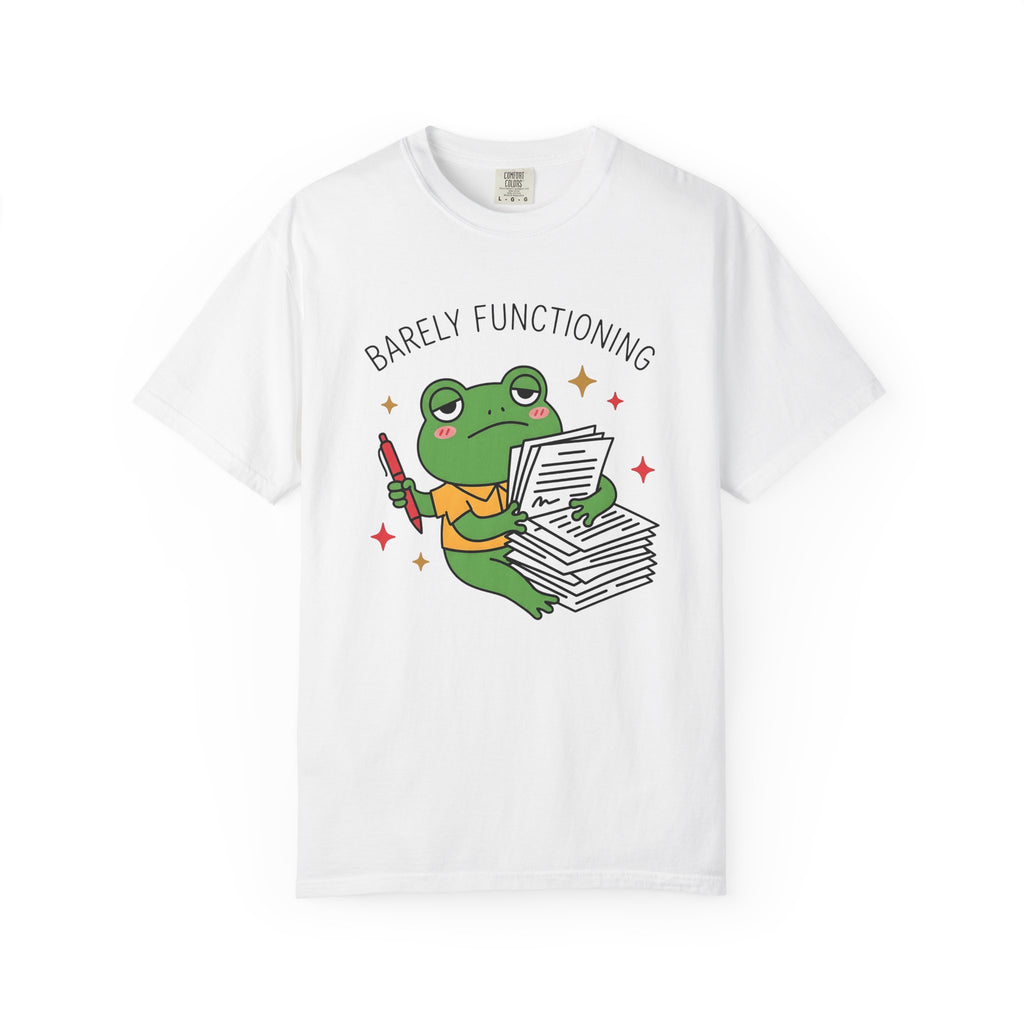 Frog Documents Shirt Teachers Jokes Gift Women Cute Tee Document Papers T-Shirt Educator Enthusiast Cartoon Tshirt Humor Graphic Comic