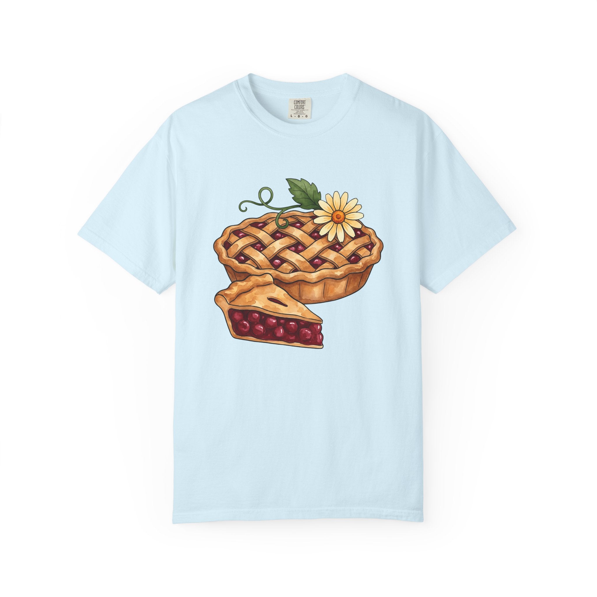 Cherry Pie Shirt Desserts Baking Gift Women Watercolor Tee Pie T-Shirt Sweets Fan Aquarelle Tshirt Pastry Graphic Vintage Daisy Flower