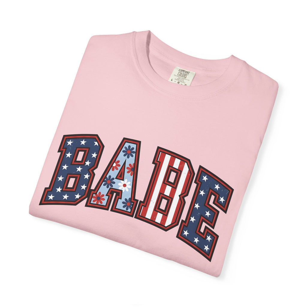 Patriotic Varsity Lettering Shirt 4th Of July Beach Gift Women Bold Tee Letterman T-Shirt Independence Fan Typography Tshirt Coastal Graphic