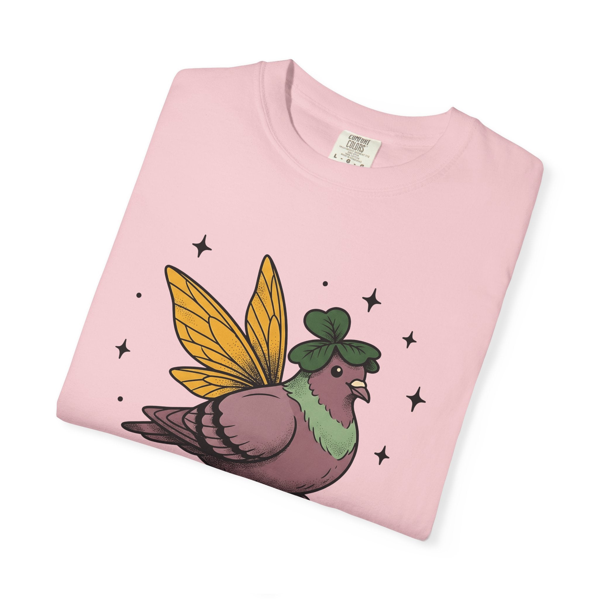 Fairy Bird Shirt Cute Critter Gift Women Cartoon Tee Sprite T-Shirt Adorable Fan Comic Tshirt Creature Graphic Line Art Leaf Hat Tshirt