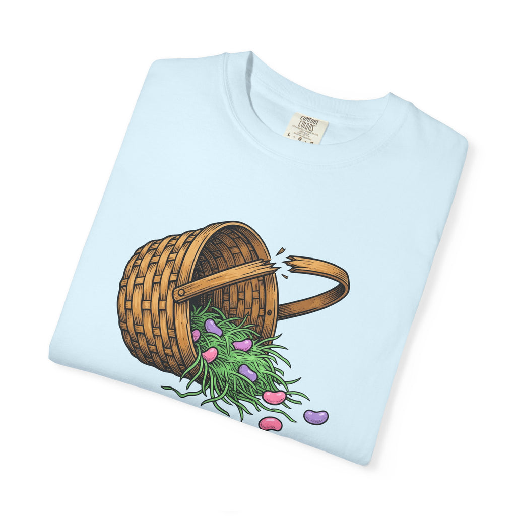 Shattered Basket Shirt Easter Laugh Gift Women Funny Drawing Tee Broken Basket T-Shirt Easter Fan Broken Hamper Graphic Tshirt Doodle Sweets