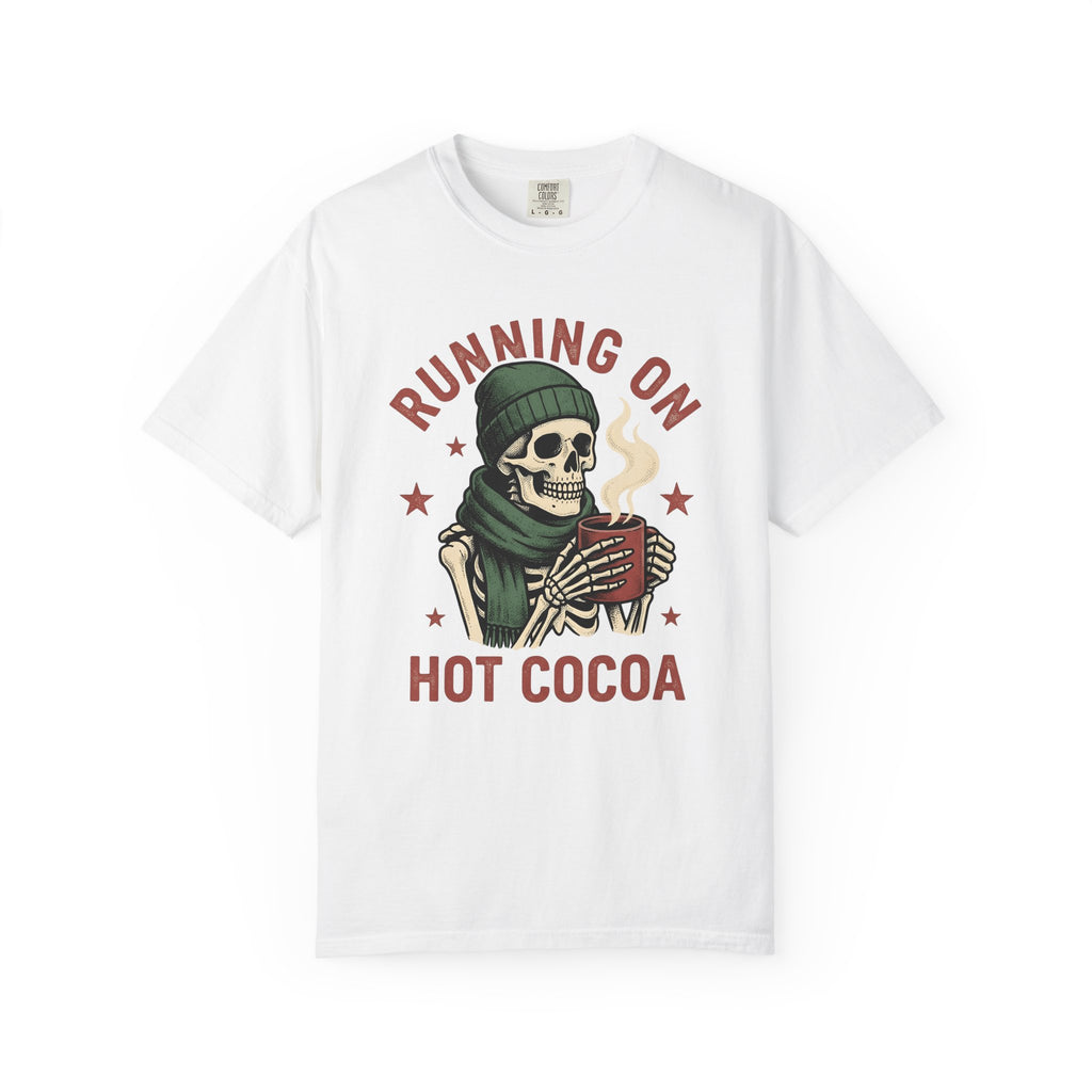 Skeleton Hot Cocoa Shirt Christmas Humor Gift Women Vintage Tee Hot Chocolate T-Shirt Xmas Fan Distressed Graphic Tshirt Retro Beanie Tshirt