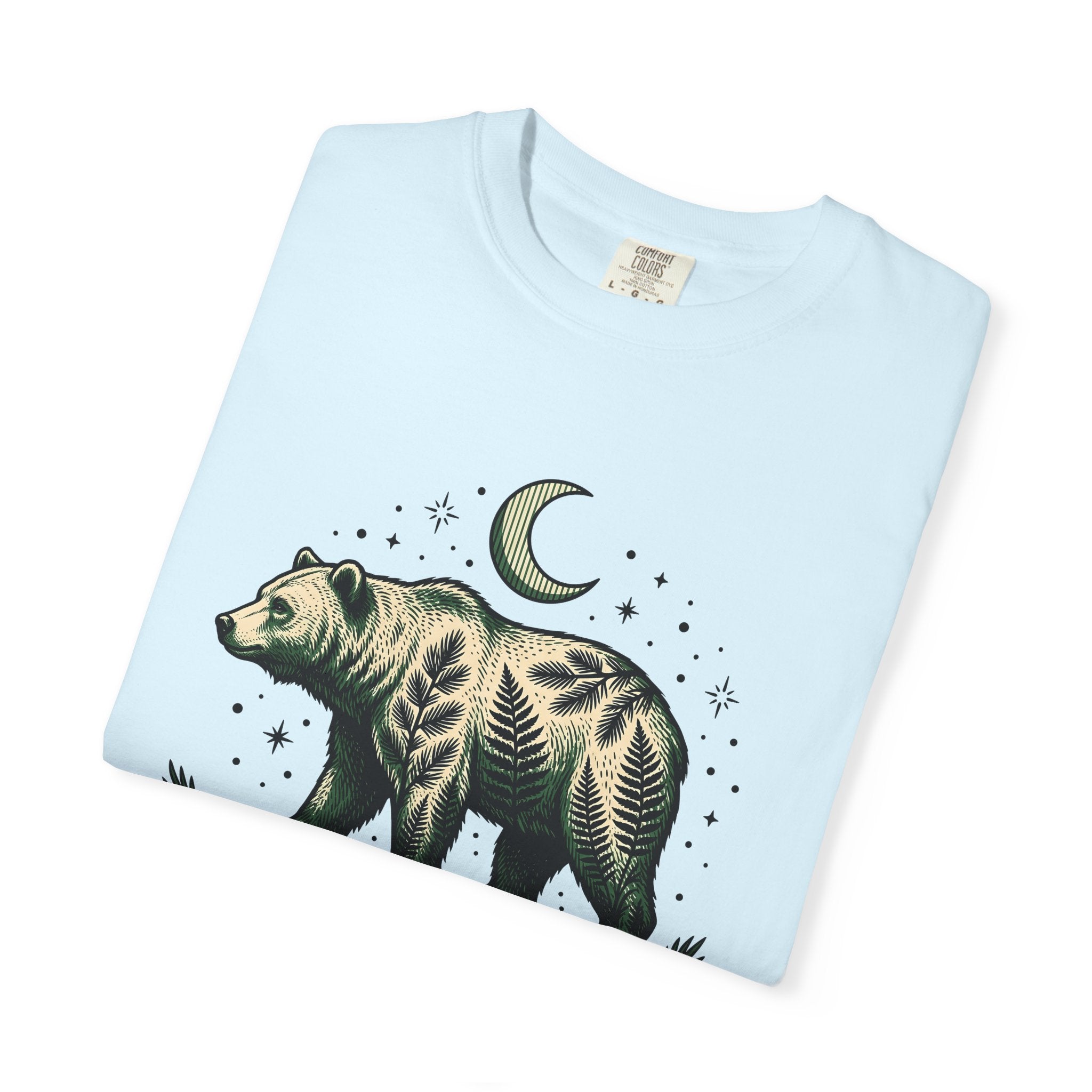 Bear Flower Shirt Animals & Flowers Outdoors Gift Women Etching Tee Floral T-Shirt Wildlife Enthusiast Engraving Tshirt Adventure Graphic