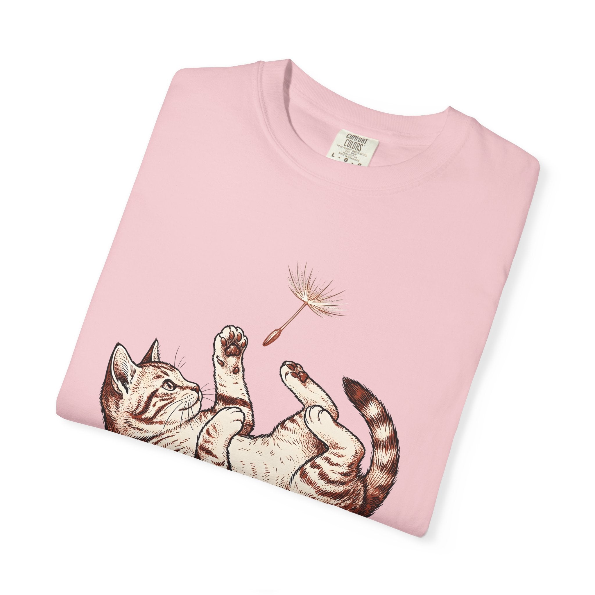 Tabby Kitten Shirt Cat Pet Gift Women Sketch Tee Kitten T-Shirt Cat Fan Feline Tshirt Animal Graphic Retro Weed Flower Tshirt