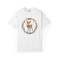 Young Deer Shirt Christmas Timberland Gift Women Gouache Tee Fawn T-Shirt Christmas Fan Watercolor Tshirt Woods Graphic Ink Pine Wreath
