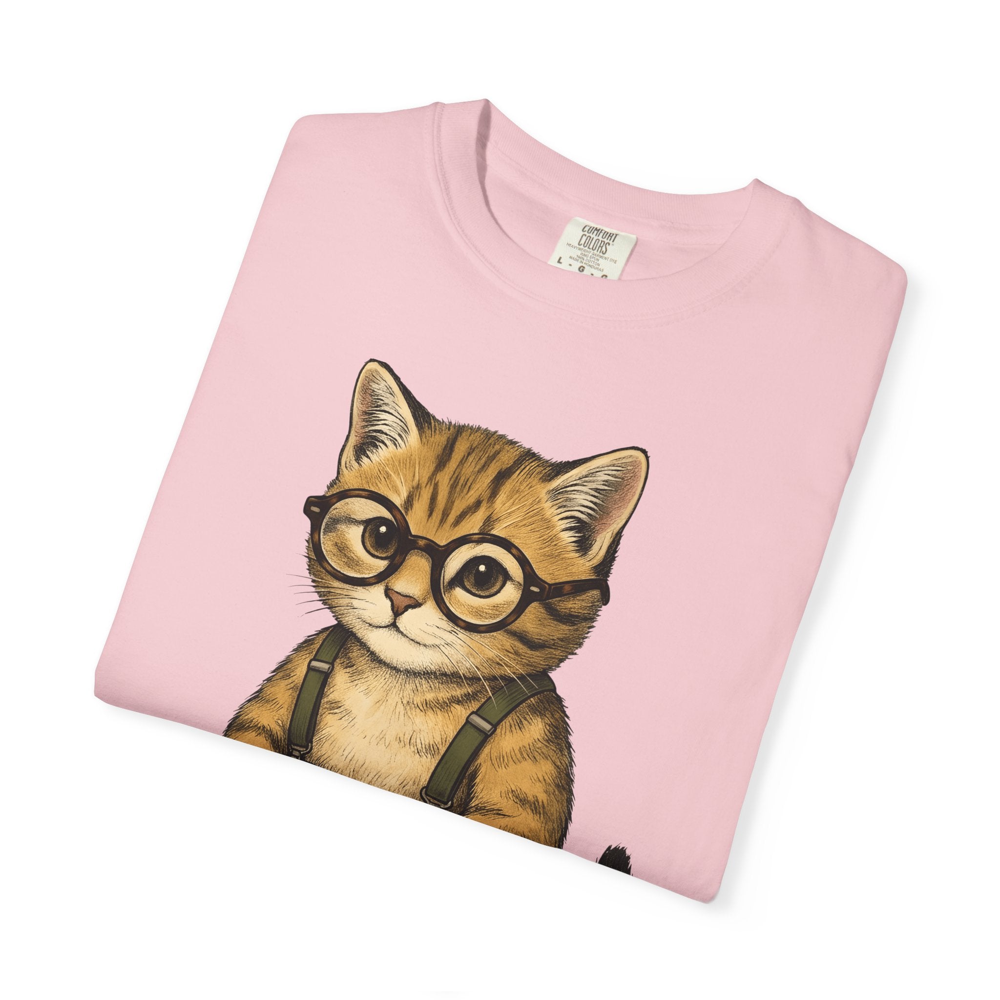 Tiger Cat Shirt Cat Comedy Gift Women Charming Tee Cat T-Shirt Cat Fan Cute Tshirt Humor Graphic Classic Eyeglasses Tshirt