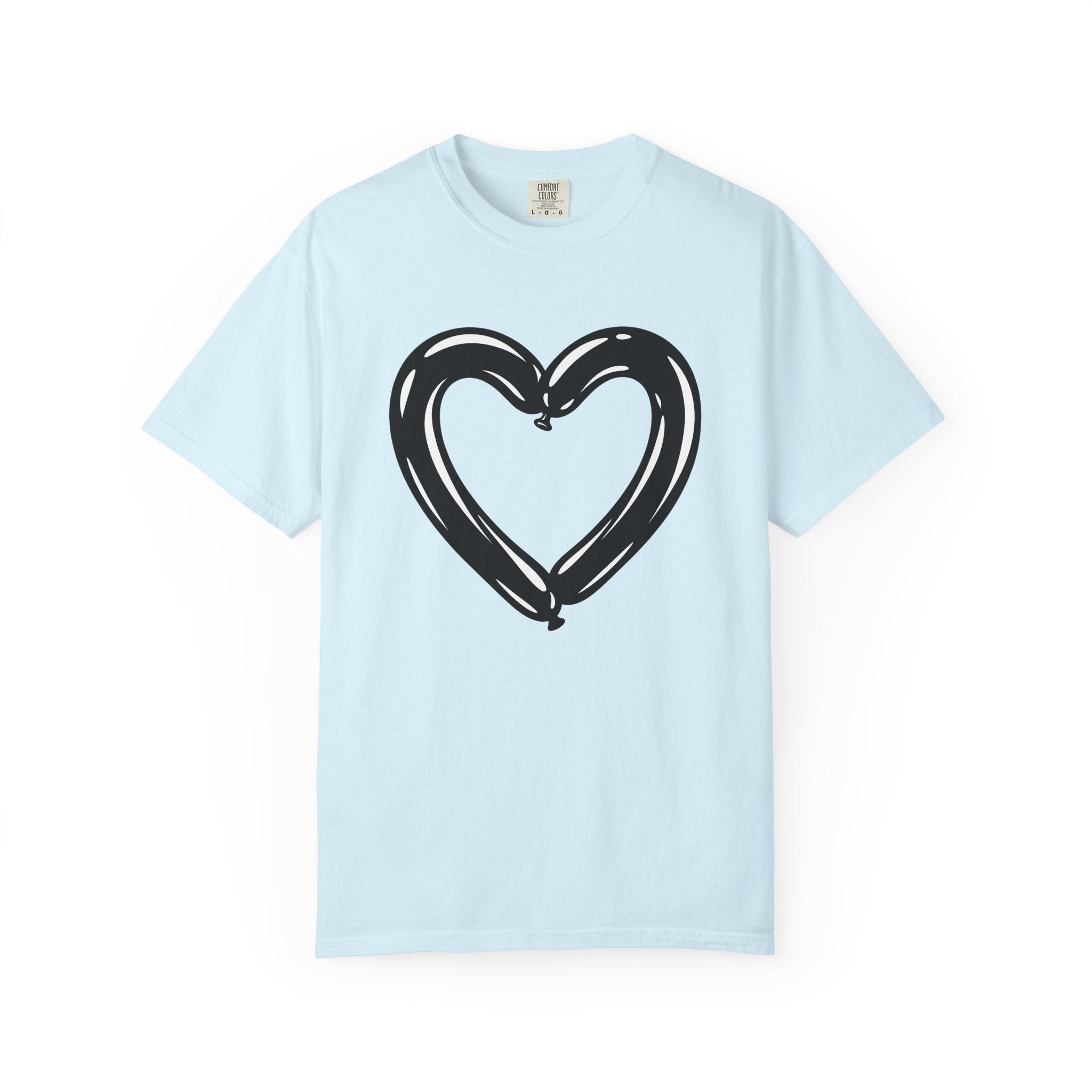 Balloon Heart Shirt Love Valentines Gift Women Flat Design Tee Heart Balloon T-Shirt Romance Fan Minimalist Tshirt Cupid Graphic Clean Heart