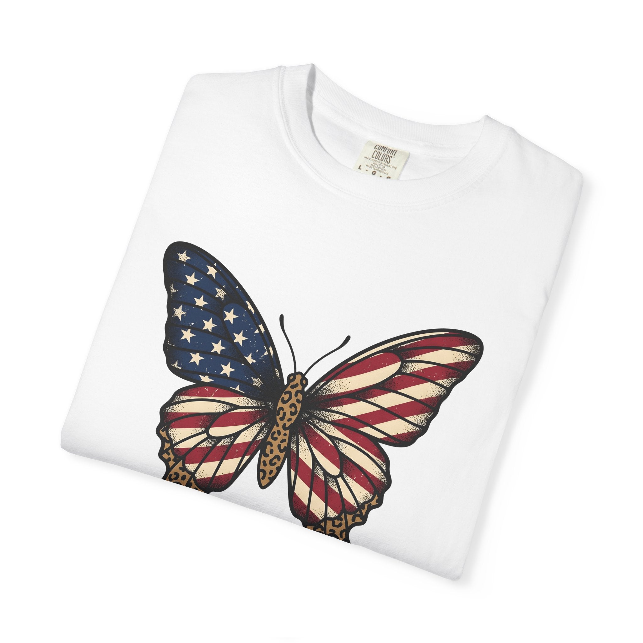 Patriotic Butterfly Shirt 4th Of July Patriotic Gift Women Vintage Tee Butterfly T-Shirt Fireworks Fan Retro Tshirt American Graphic Hand