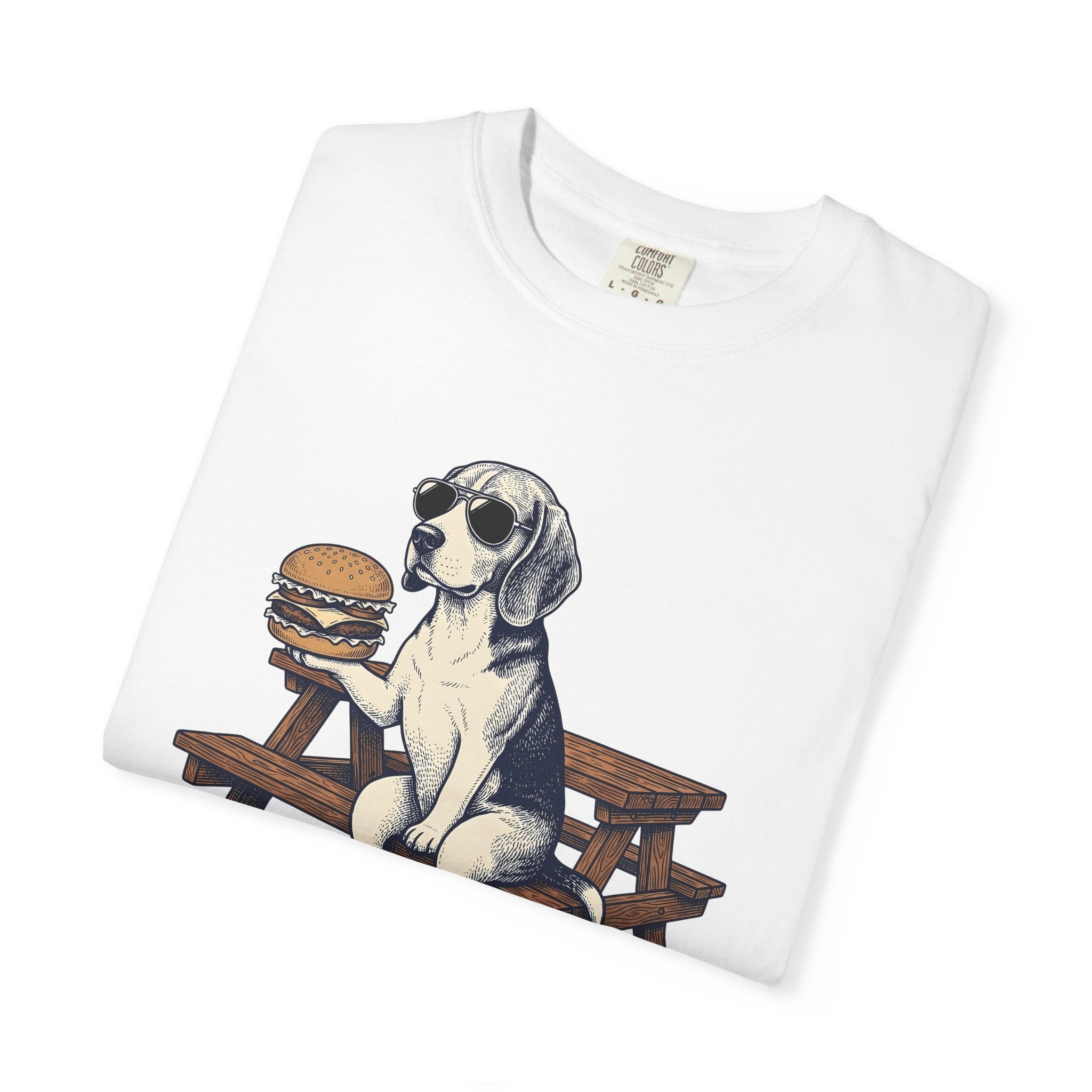Beagle Dog Shirt Dog Food Gift Women Vintage Tee Hound T-Shirt Dog Fan Retro Tshirt Cuisine Graphic Hand Drawn Hamburger Tshirt