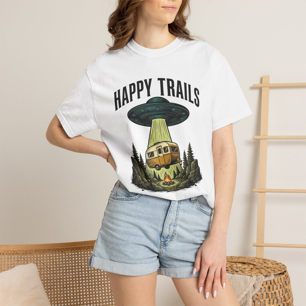 Alien Rv Shirt Funny Hiking Gift Women Rustic Tee Space Rv T-Shirt Humor Fan Camping Graphic Vintage Nostalgic Fire Pit Tshirt