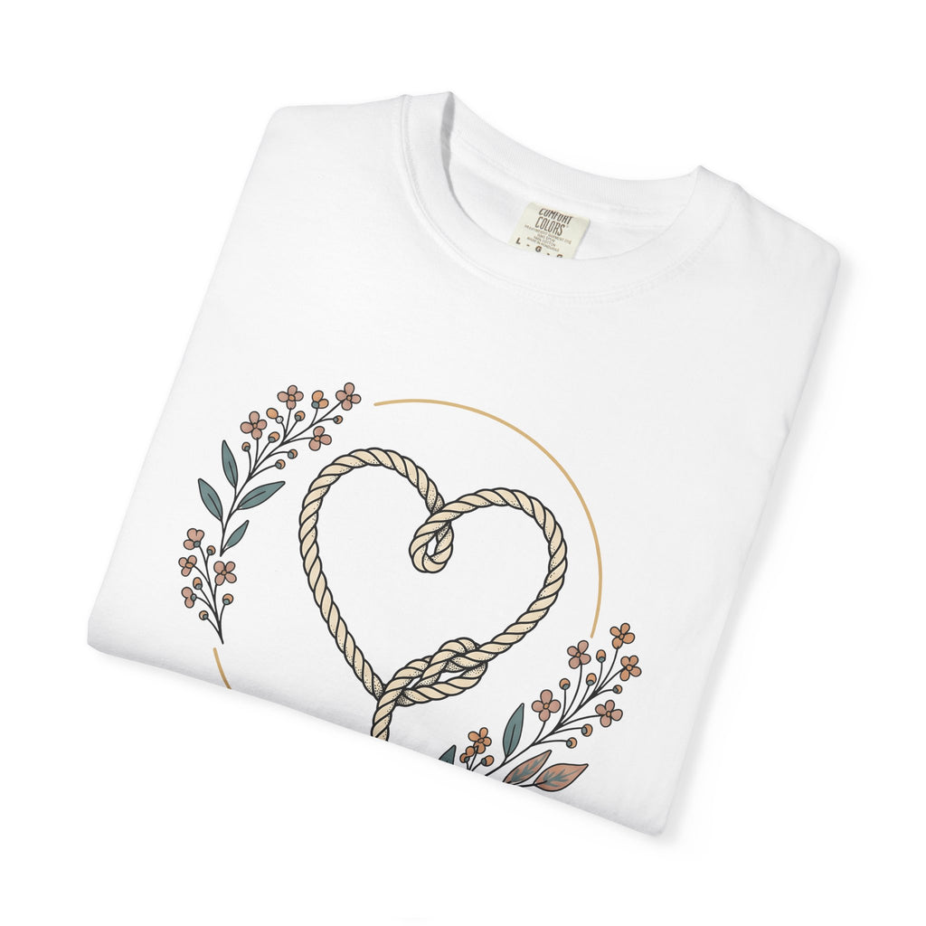 Twine Heart Shirt Cowgirl Cowboy Gift Women Rustic Tee Heart Twine T-Shirt Rodeo Fan Country Tshirt Cowboy Graphic Simple Meadow Flowers