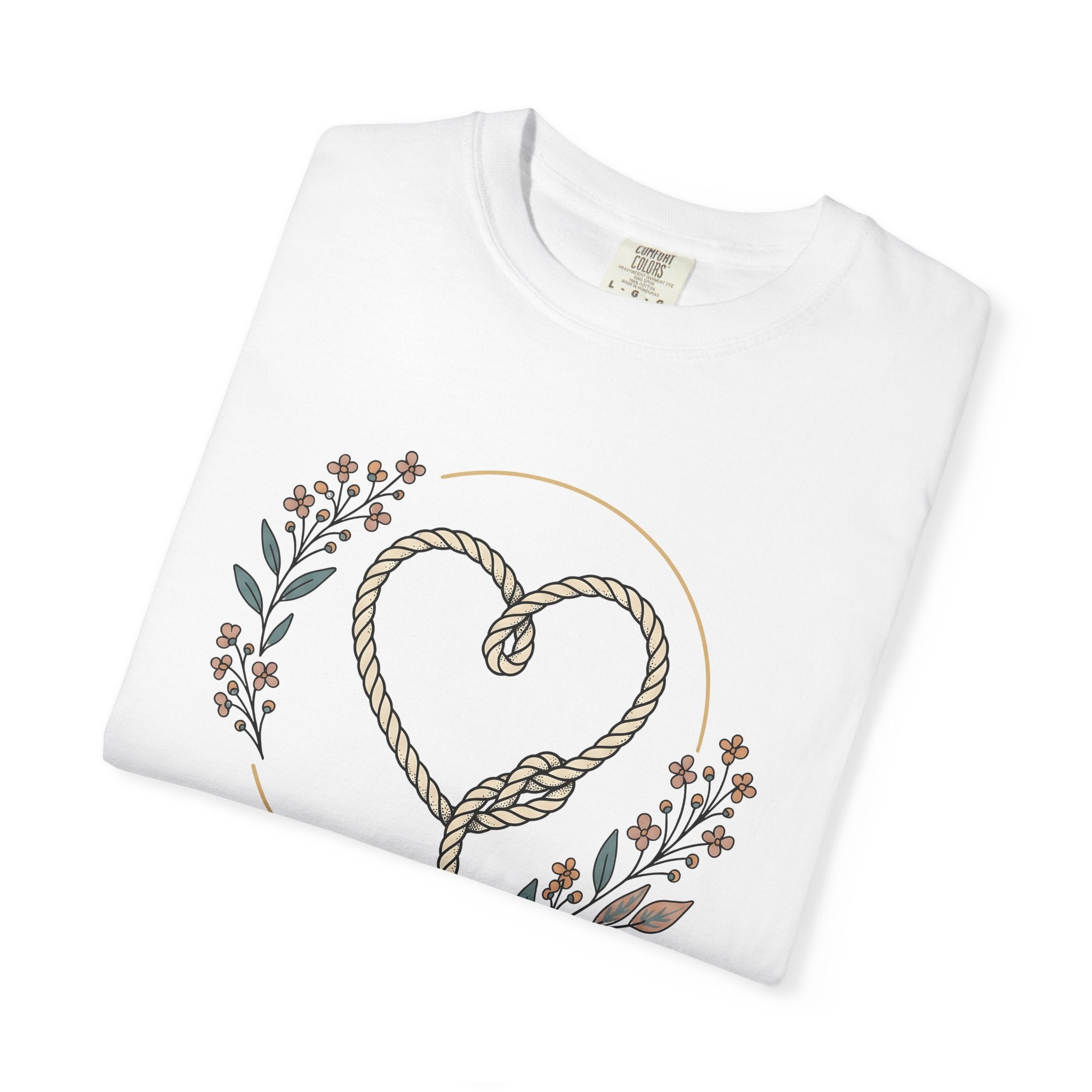 Twine Heart Shirt Cowgirl Cowboy Gift Women Rustic Tee Heart Twine T-Shirt Rodeo Fan Country Tshirt Cowboy Graphic Simple Meadow Flowers