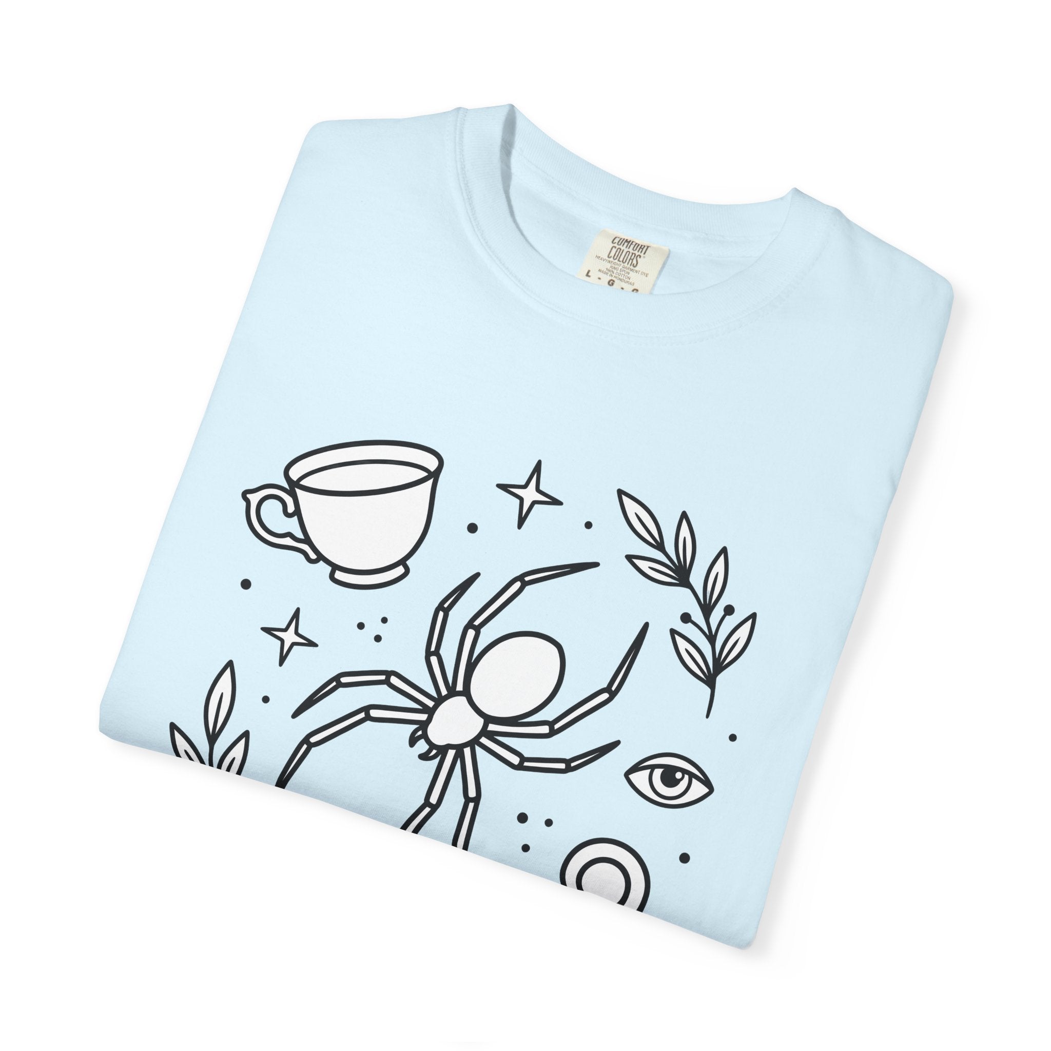 Spider Illustration Shirt Animals & Flowers Dark Gift Women Sketch Tee Arachnid T-Shirt Wildlife Fan Drawing Graphic Tshirt Clean Tea Cup