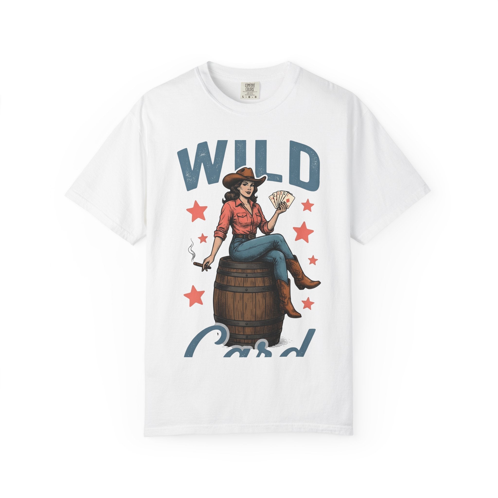 Cowgirl Illustration Shirt Cowgirl Country Gift Women Vintage Tee Cowboy T-Shirt Rodeo Fan Western Tshirt Country Graphic Retro Poker Cards