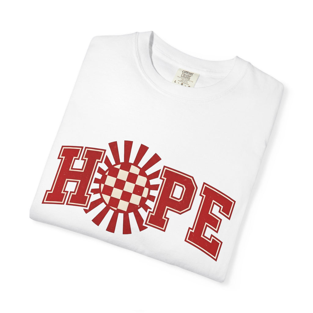 Radiating Checkered Pattern Shirt St. Valentine's Day Encouragement Gift Women Athletic Tee Plaid T-Shirt Valentine Fan Sporty Tshirt