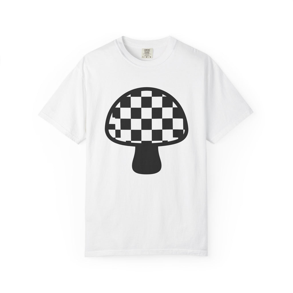 Tartan Mushroom Shirt Mushroom Look Gift Women Eye-Catching Tee Fungus T-Shirt Fungi Fan Spotted Tshirt Style Graphic Sleek Weave Tshirt
