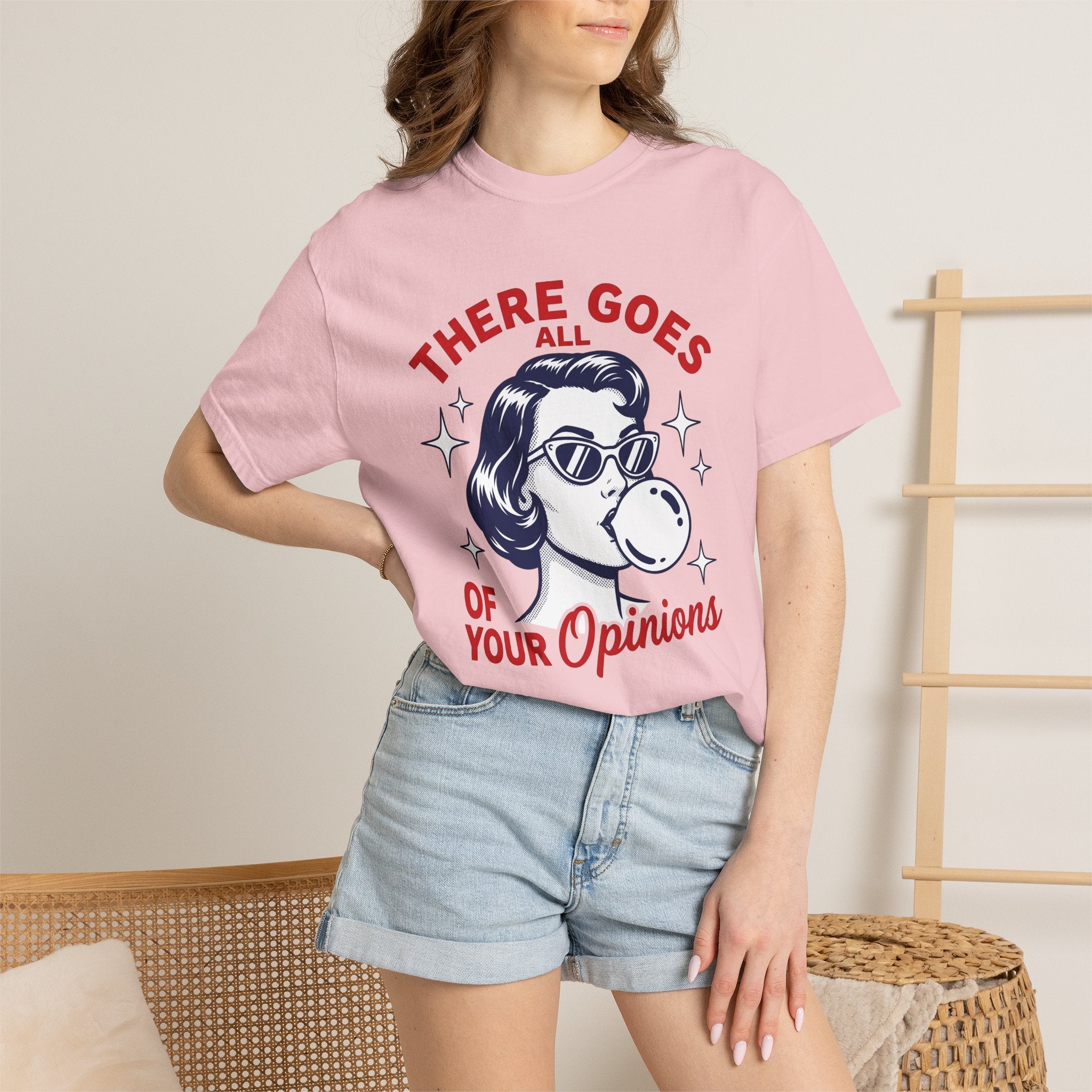 Retro Woman Bubblegum Shirt Funny Sarcasm Gift Women Pop Art Tee Retro Girl T-Shirt Humor Fan Comic Tshirt Sarcastic Graphic Vintage Stars