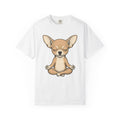 Chihuahua Stretching Shirt Dog Relaxation Gift Women Animated Tee Puppy T-Shirt Dog Fan Cartoon Tshirt Calm Graphic Doodle Seated Pose