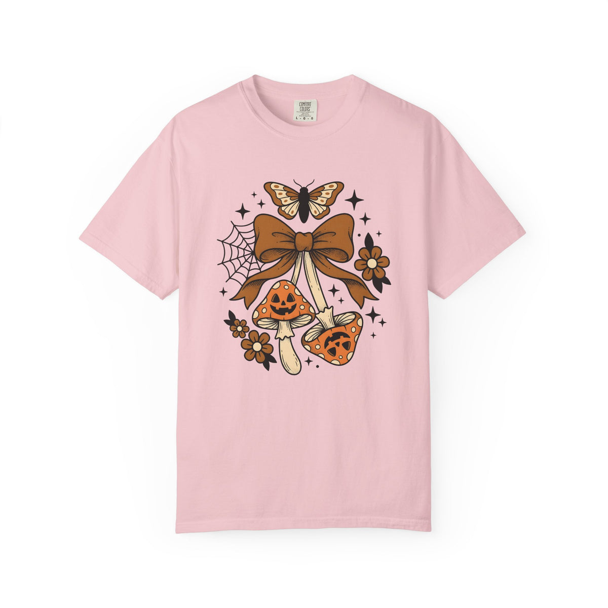 Jack O Lantern Fungi Shirt Halloween Dark Decor Unisex Gift Ink Tee Fungal Art