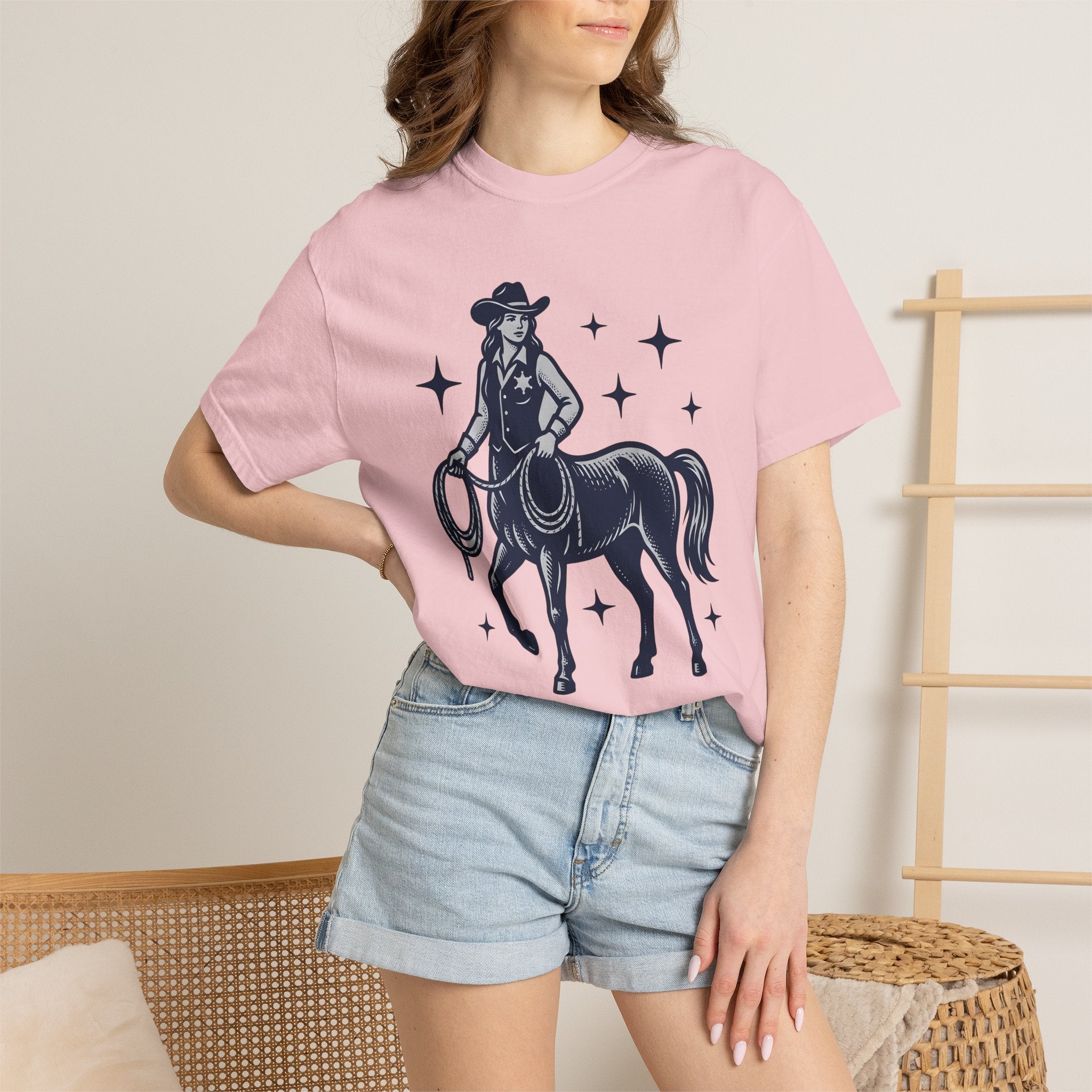 Centaur Cowgirl Shirt Cowgirl Western Gift Women Vintage Tee Centaur T-Shirt Rodeo Fan Retro Tshirt Cowboy Graphic Hand Drawn Stars Tshirt