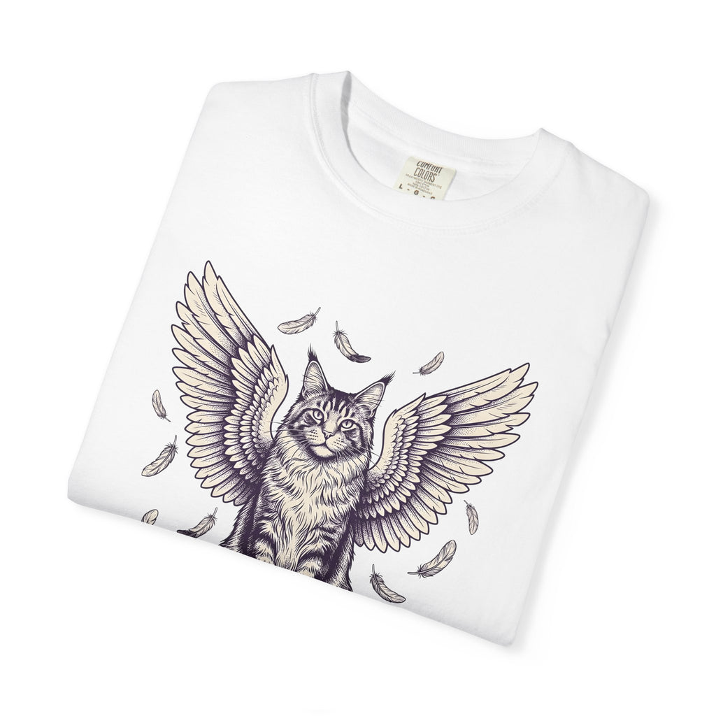 Guardian Cat Shirt Cat Magical Gift Women Cartoon Tee Kitty T-Shirt Feline Fan Comic Tshirt Mystical Graphic Distressed Quills Tshirt