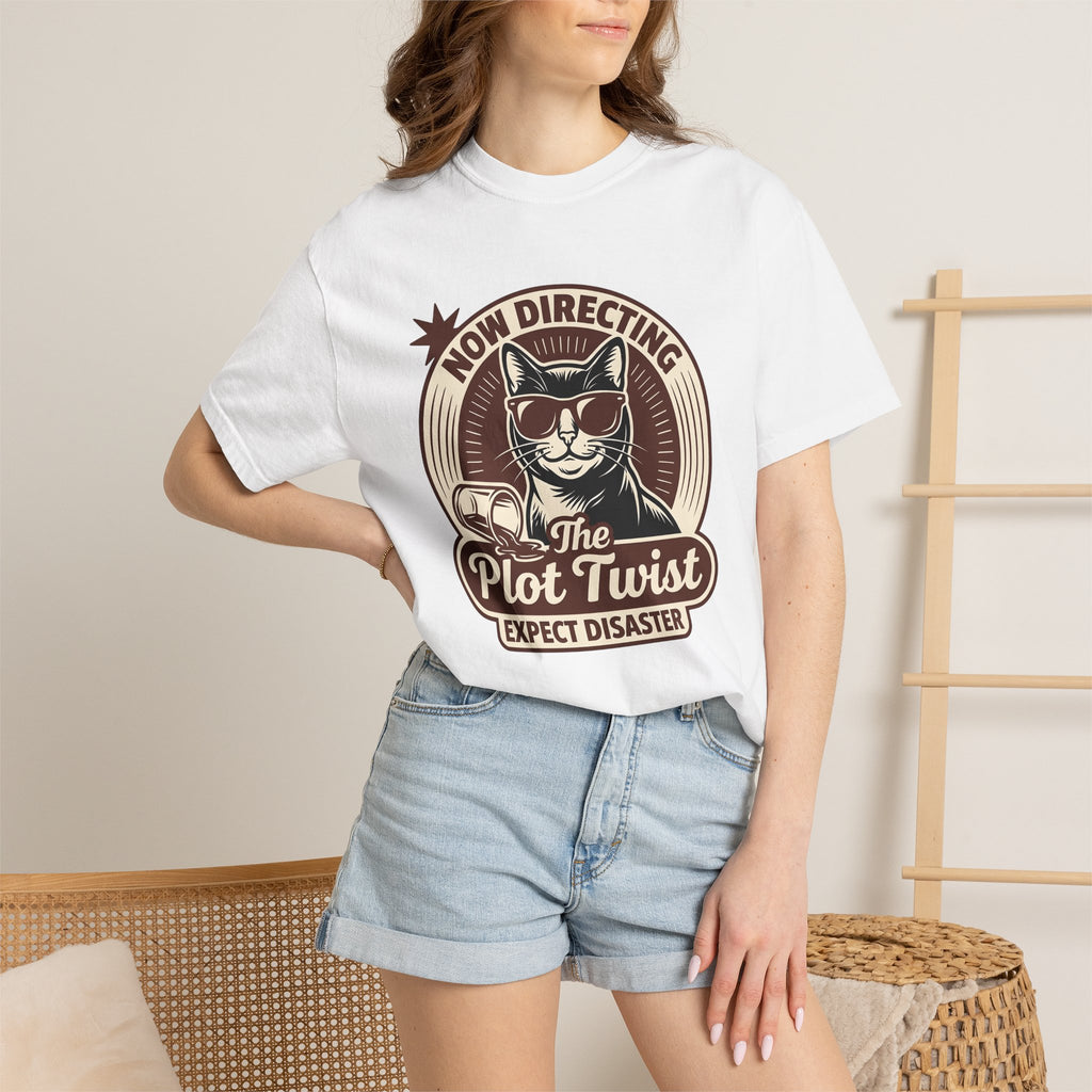 Cat Shades Shirt Funny Pets Gift Women Classic Tee Cat Sunglasses T-Shirt Humor Fan Retro Tshirt Animal Graphic Pop Art Tipped Cup Tshirt