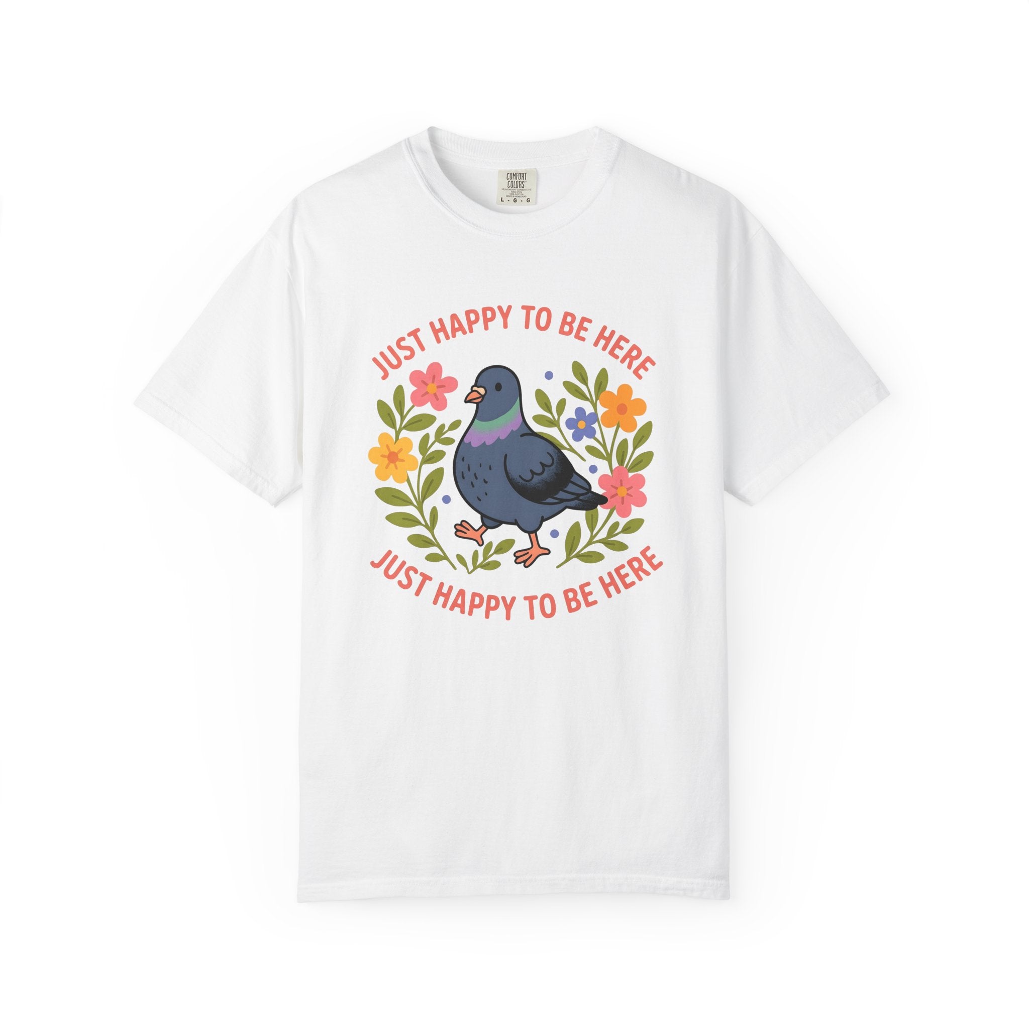 Pigeon Graphic Shirt Funny Animal Gift Women Cartoon Tee Dove T-Shirt Humor Fan Comic Tshirt Creature Graphic Retro Floral Tshirt