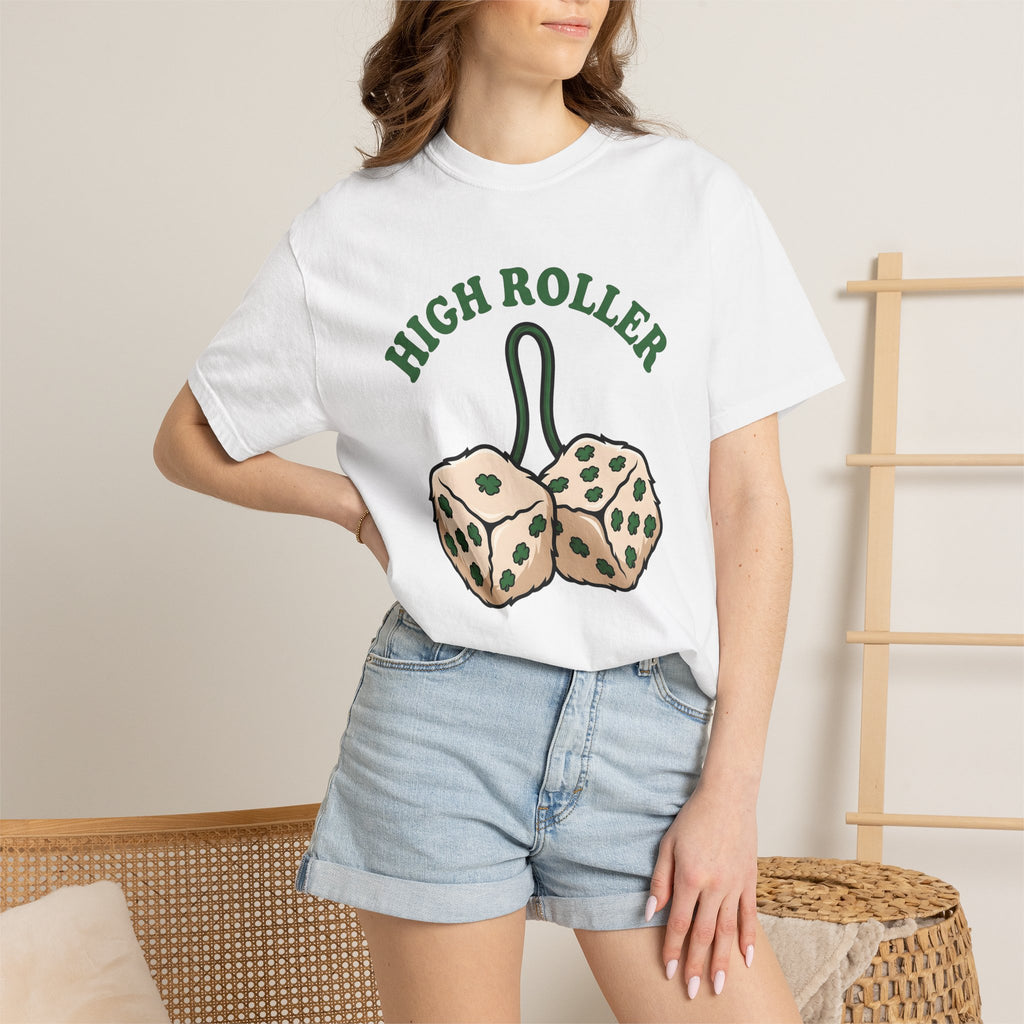 Shamrock Dice Shirt St Patrick's Day Casino Gift Women Cartoon Tee Lucky Charm T-Shirt St Patricks Fan Comic Tshirt Gambling Graphic Retro