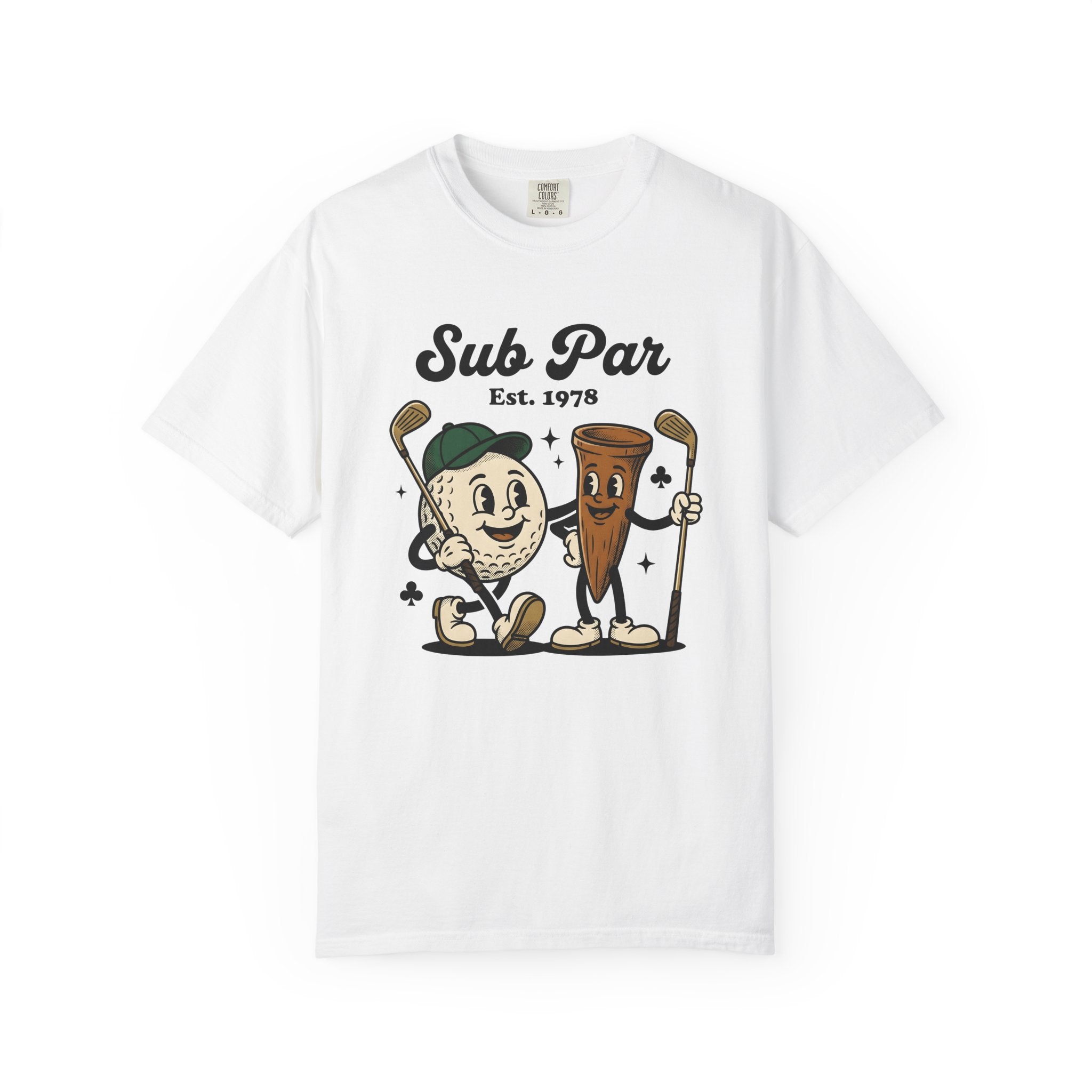 Golf Tee Ball Shirt Golf Satire Gift Women Animated Tee Golf Ball T-Shirt Golfer Fan Cartoon Tshirt Parody Graphic Hand Drawn Golf Driver