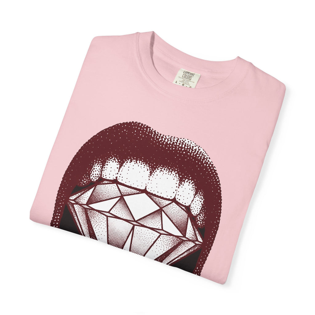 Mouth Diamond Shirt Pop Art Fashion Gift Women Pop Art Tee Diamond Grin T-Shirt Pop Art Fan Pop Artistic Tshirt Style Graphic Retro Gemstone