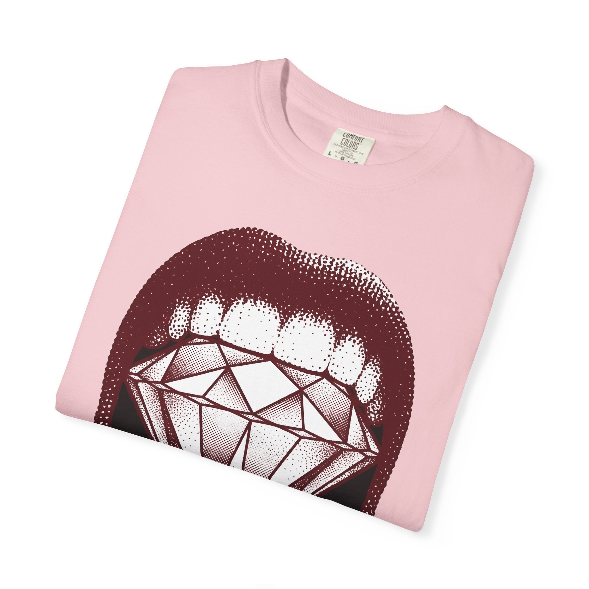 Mouth Diamond Shirt Pop Art Fashion Gift Women Pop Art Tee Diamond Grin T-Shirt Pop Art Fan Pop Artistic Tshirt Style Graphic Retro Gemstone