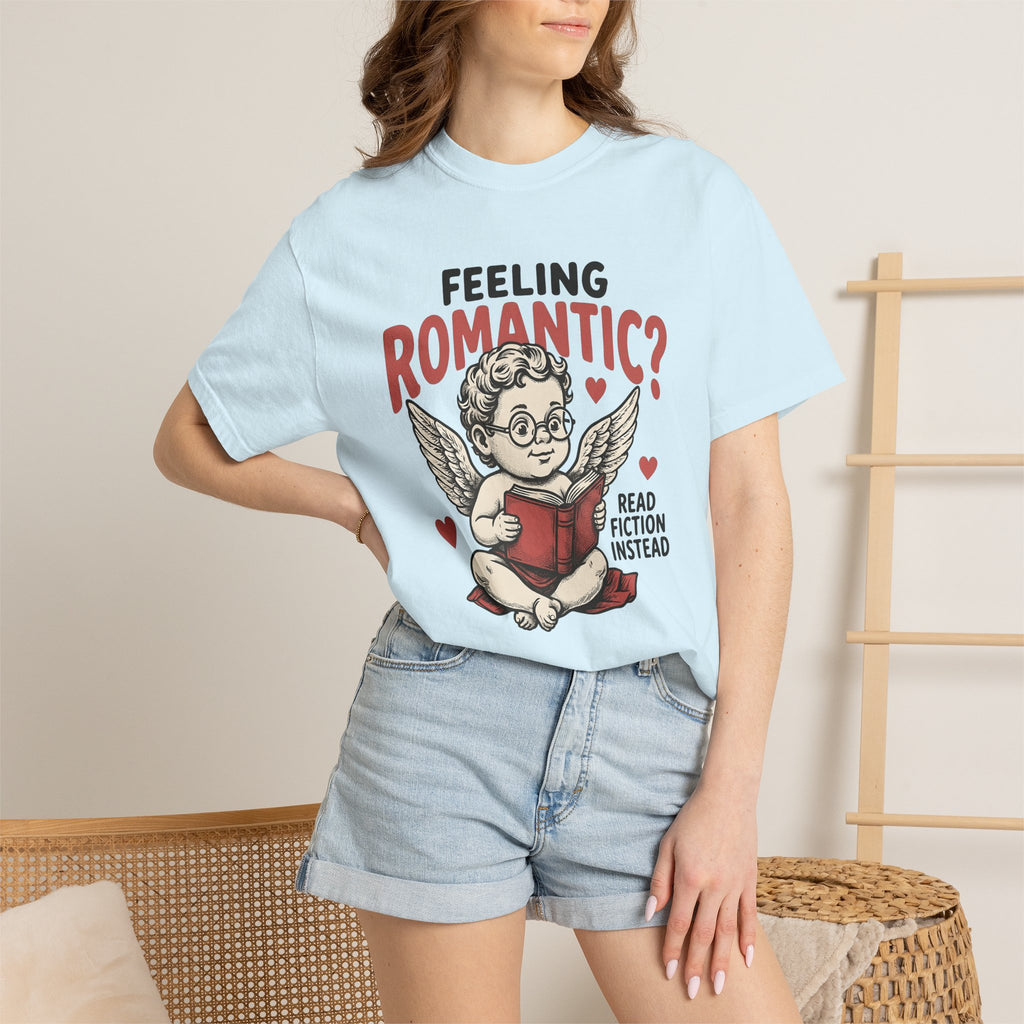 Cupid Reading Shirt Valentines Day Book Gift Women Vintage Tee Eros T-Shirt Romance Fan Antique Tshirt Reader Graphic Retro Hearts Tshirt