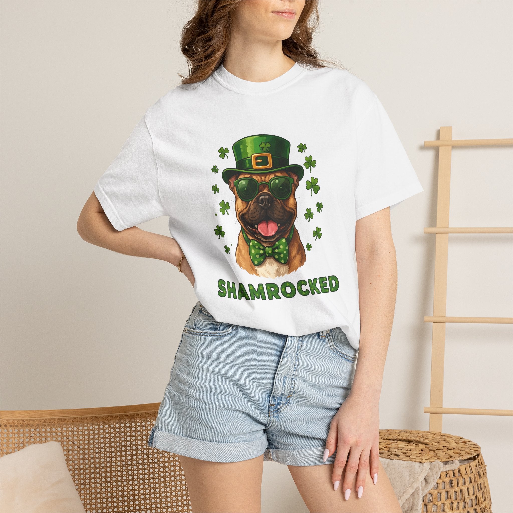 Canine Leprechaun Shirt St Patrick's Day Animal Gift Women Animated Tee Dog Leprechaun T-Shirt St Patricks Fan Cartoon Tshirt Pet Graphic