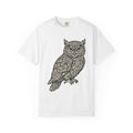 Owl Design Shirt Animals Wildlife Gift Women Bohemian Tee Owl T-Shirt Creature Fan Wildlife Graphic Tshirt Sketch Lace Pattern Tshirt