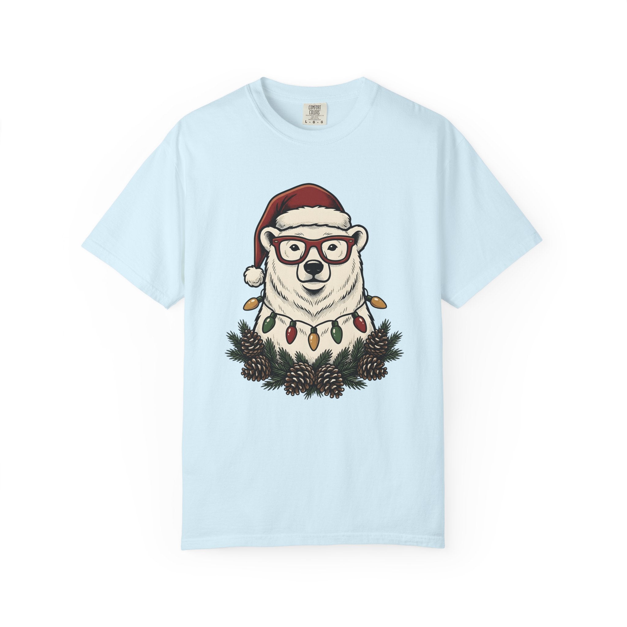 Arctic Bear Shirt Christmas Wildlife Gift Women Sketch Tee Polar Bear T-Shirt Xmas Fan Drawing Graphic Retro Cones Tshirt
